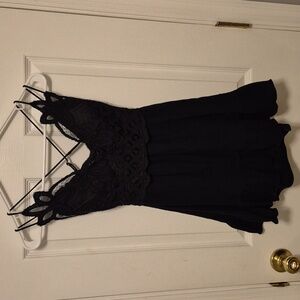 Cute Lace Black Mini Dress